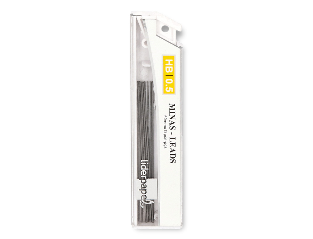 MINAS LIDERPAPEL GRAFITO 0,5 MM HB TUBO DE 12 MINAS LONGITUD 60 MM
