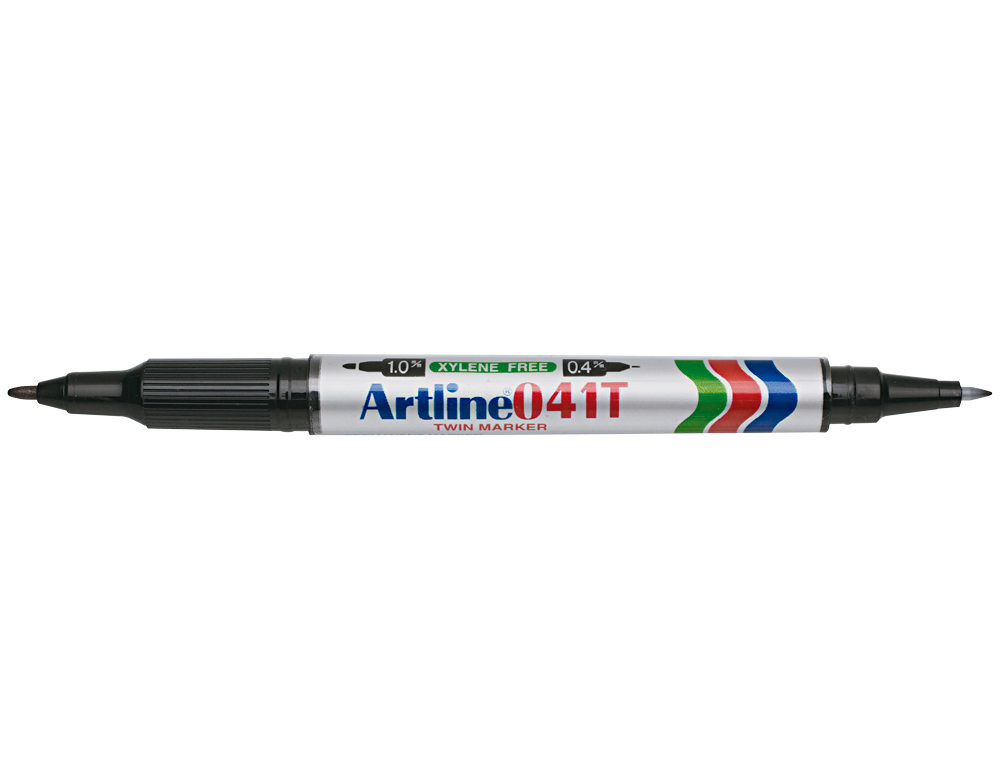 ROTULADOR ARTLINE MARCADOR PERMANENTE EK-041T NEGRO DOBLE PUNTA 0,4 Y 1,0 MM