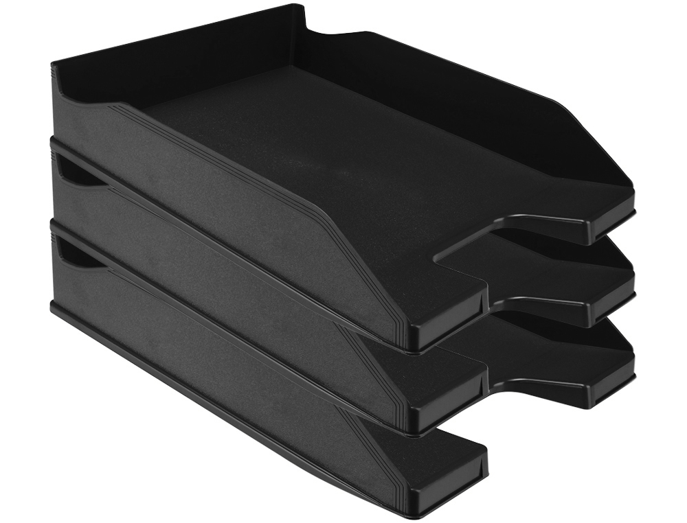 NOVA EXPRESS - MATERIAL DE OFICINA  BANDEJA SOBREMESA METALICA Q-CONNECT  KF00823 REJILLA NEGRA 3 BANDEJAS MOVIBLES 350X278X275 MM