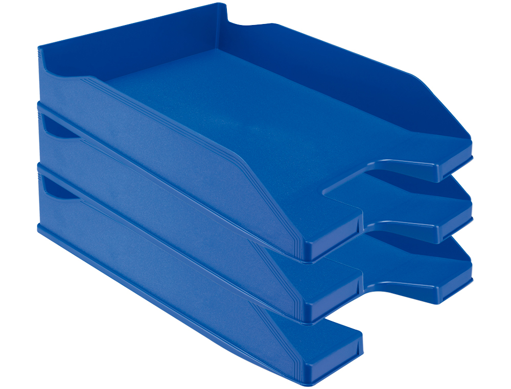 BANDEJA SOBREMESA PLASTICO Q-CONNECT AZUL OPACO 240X70X340 MM