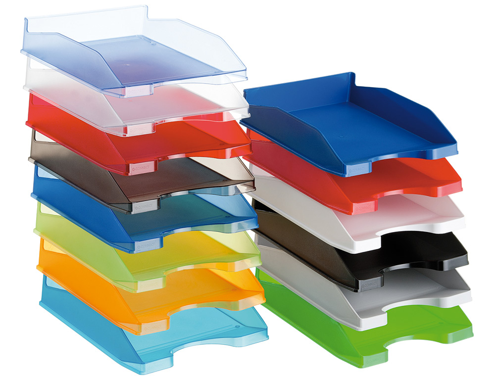 BANDEJA SOBREMESA PLASTICO Q-CONNECT TURQUESA TRANSPARENTE 240X70X340 MM