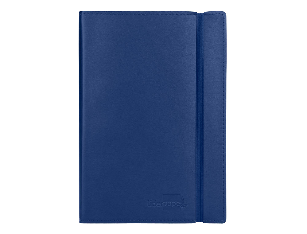 Libreta liderpapel simil piel a5 120 hojas 70g/m2 horizontal sin margen azul