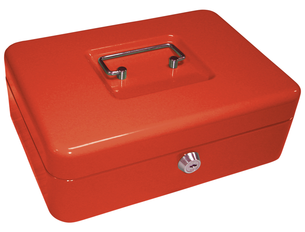 Caja caudales q-connect 10/' 250x180x90 mm roja con portamonedas