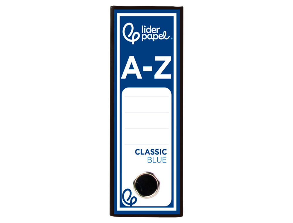 ARCHIVADOR DE PALANCA LIDERPAPEL CUARTO CLASSIC BLUE SIN RADO LOMO 80MM NEGRO COMPRESOR METALICO