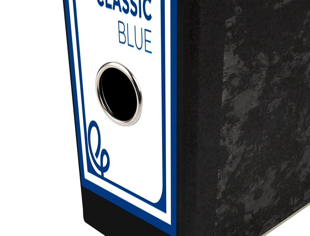 ARCHIVADOR DE PALANCA LIDERPAPEL CUARTO CLASSIC BLUE SIN RADO LOMO 80MM NEGRO COMPRESOR METALICO