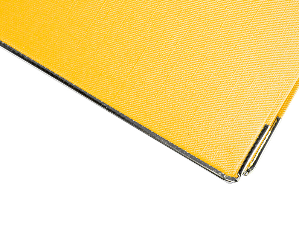 ARCHIVADOR DE PALANCA LIDERPAPEL FOLIO DOCUMENTA FORRADO PVC CON RADO LOMO 75MM AMARILLO COMPRESOR METALICO