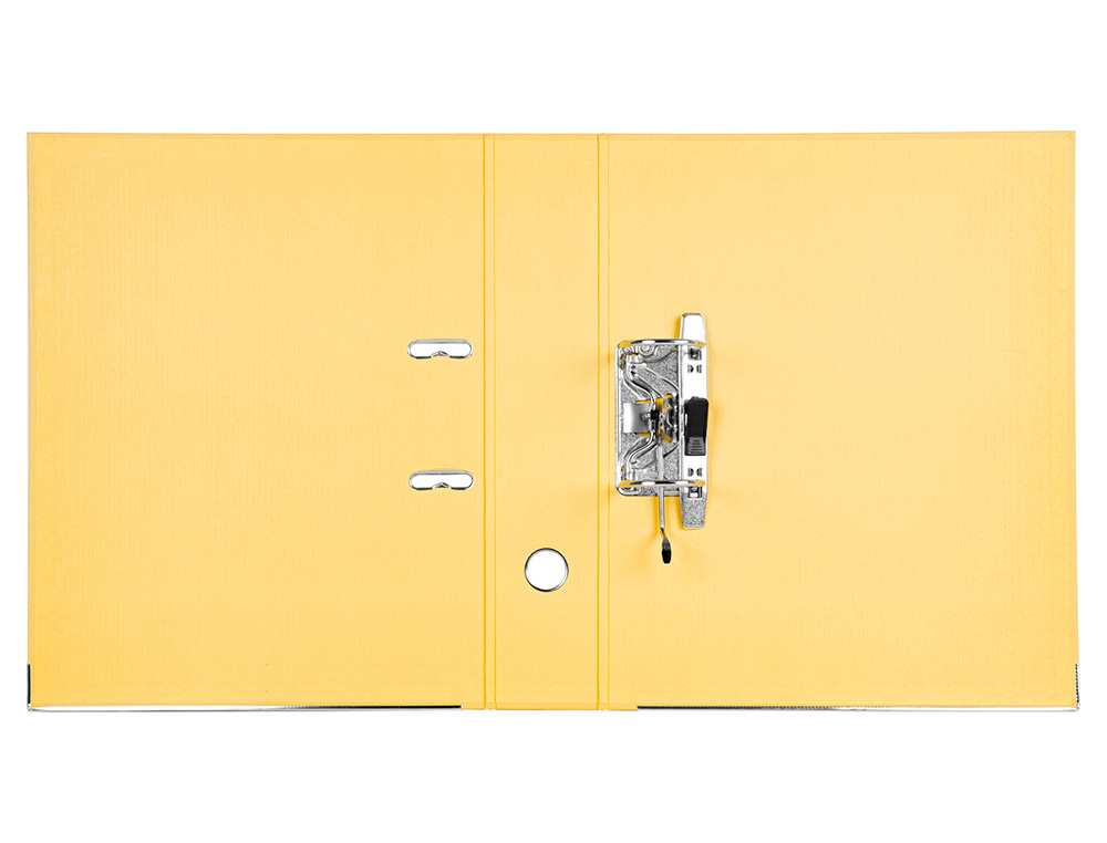 ARCHIVADOR DE PALANCA LIDERPAPEL FOLIO DOCUMENTA FORRADO PVC CON RADO LOMO 75MM AMARILLO COMPRESOR METALICO
