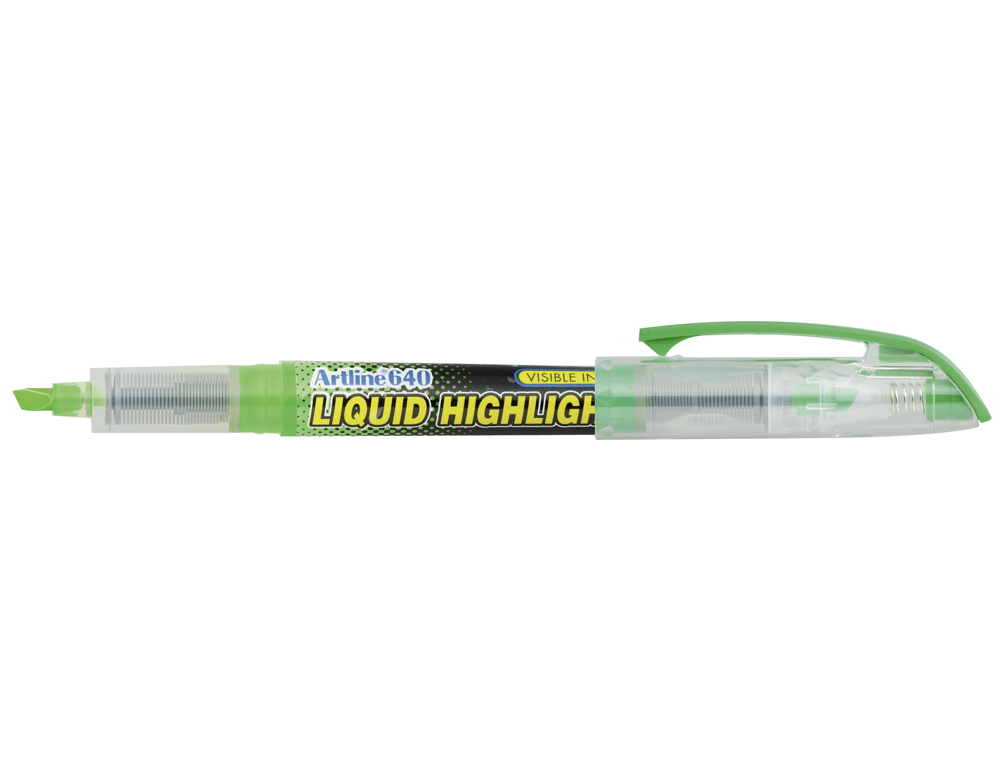 Rotulador artline fluorescente ek-640 verde punta biselada