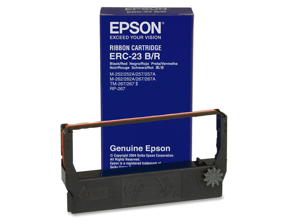 Cinta impresora epson erc-23b negra m-250 250a 255 255a 260 260a 264 265 265a 280 280a av tm-267/267ii