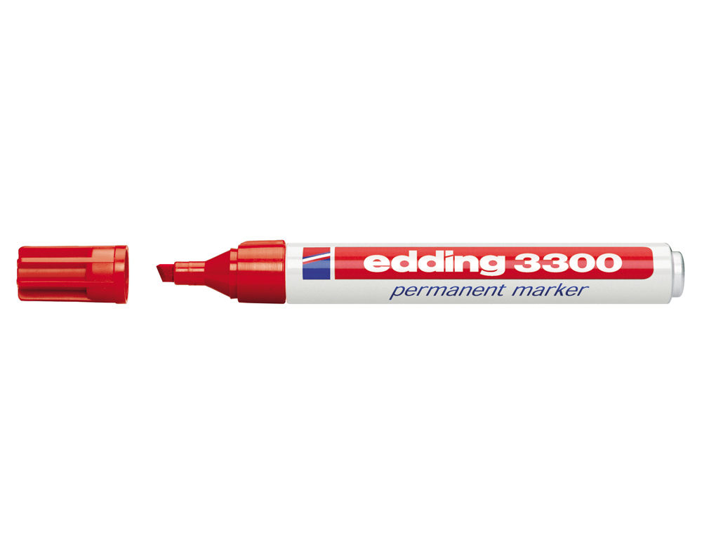 Rotulador edding marcador 3300 n.2 rojo punta biselada recargable