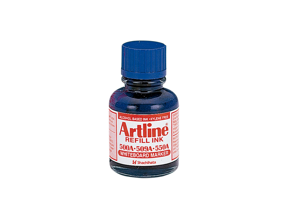 Tinta artline azul para rotulador pizarra blanca 500-a bote 20 ml