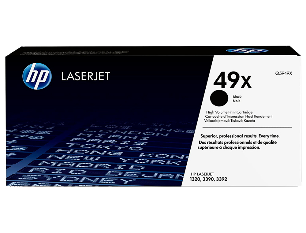 Toner hp laserjet smart 1320/ 1320n/1320nw/1320tn 3390/3392 49x negro alta capacidad -6.000pag-