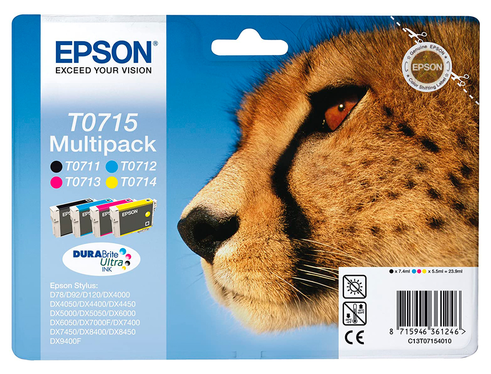 Ink-jet epson stylus d78 d92 d120 dx4000 4050 4400 4450 5000 5050 600 6050 7000f 8400 multipack-t071