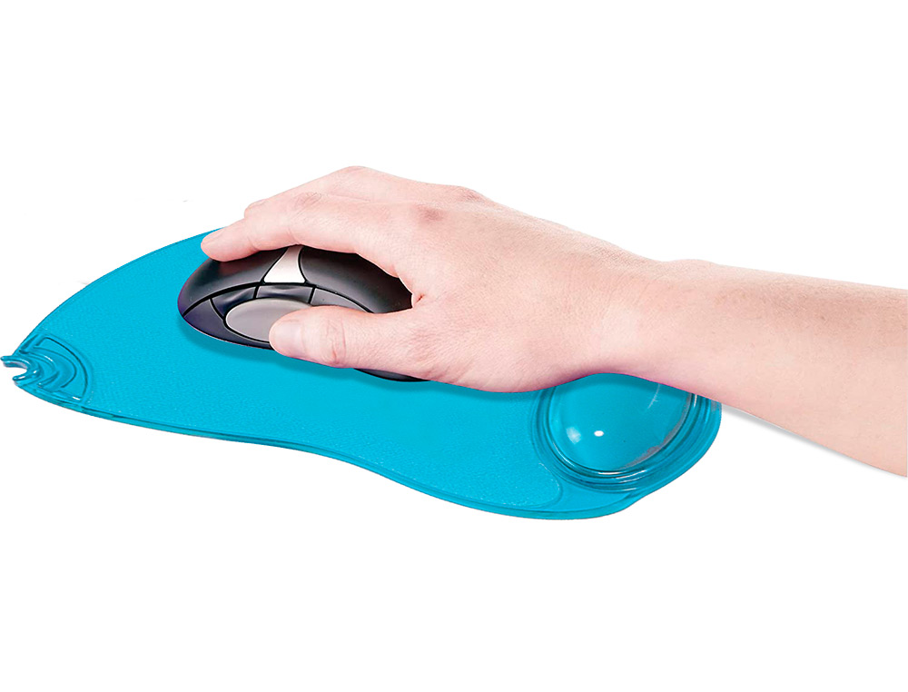 ALFOMBRILLA PARA RATON Q-CONNECT AZUL REPOSAMUECAS DE GEL