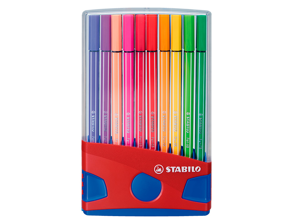 Rotulador stabilo punta de fibra pen 68 color parade estuche de 20 unidades colores surtidos