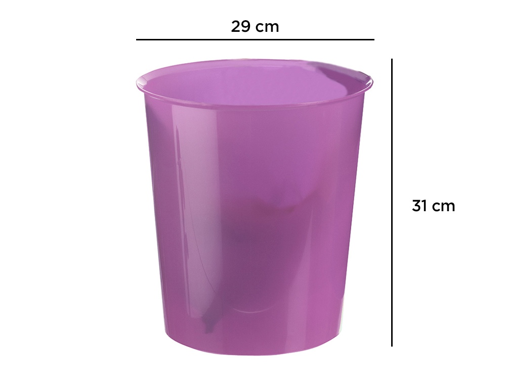 Papelera plastico q-connect violeta translucido 16 litros