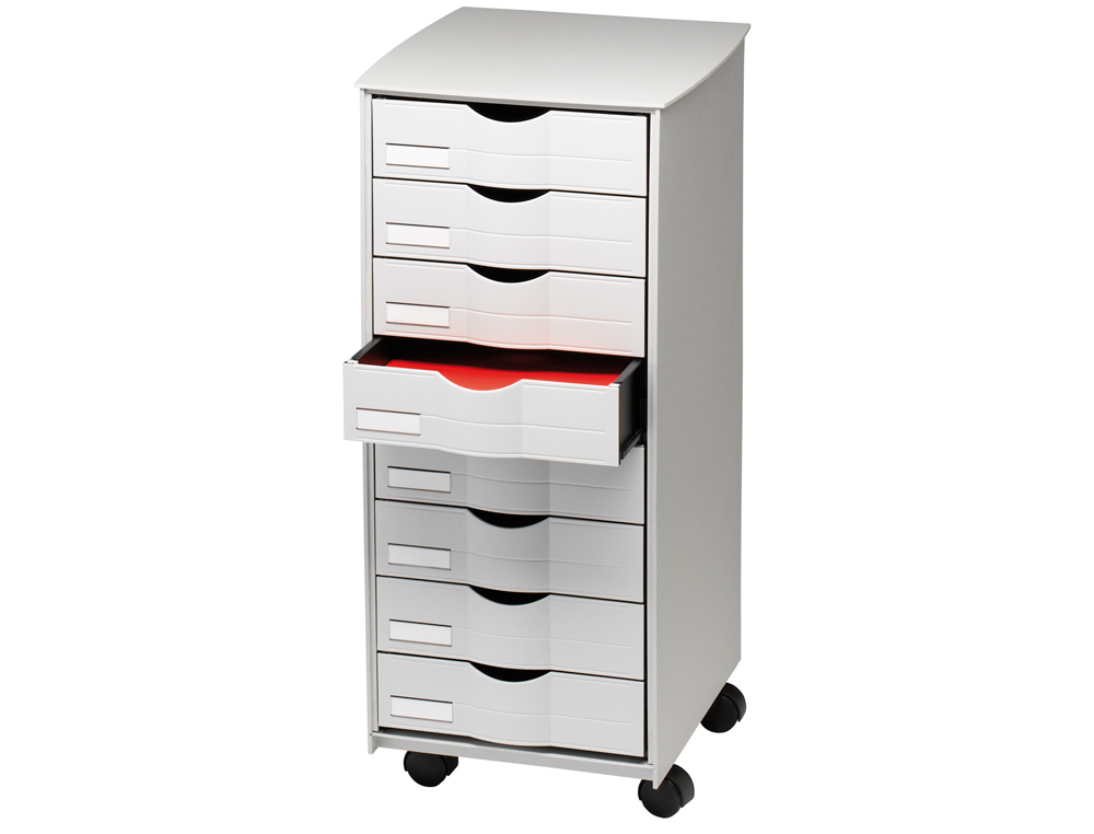 Mueble auxiliar paperflow para oficina 8 cajones en color gris 5x825x382 71,5x31,6x34,3 cm