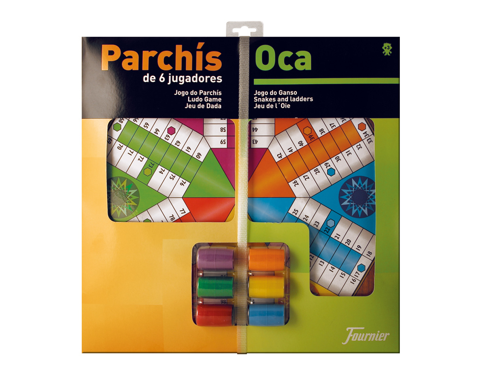 Parchis con oca tablero grande 6 jugadores 41x40x4,7 cm