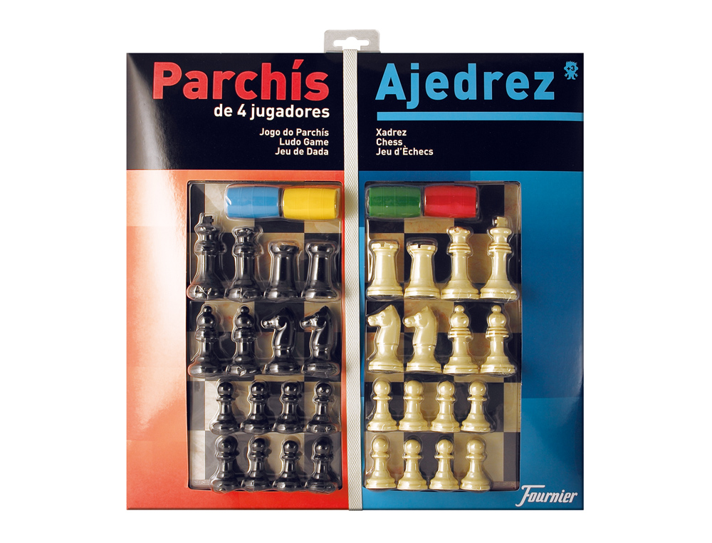 ARTES GRAFICAS LA POPULAR S.L  PARCHIS CON AJEDREZ TABLERO GRANDE 4  JUGADORES 41X40X4,8 CM