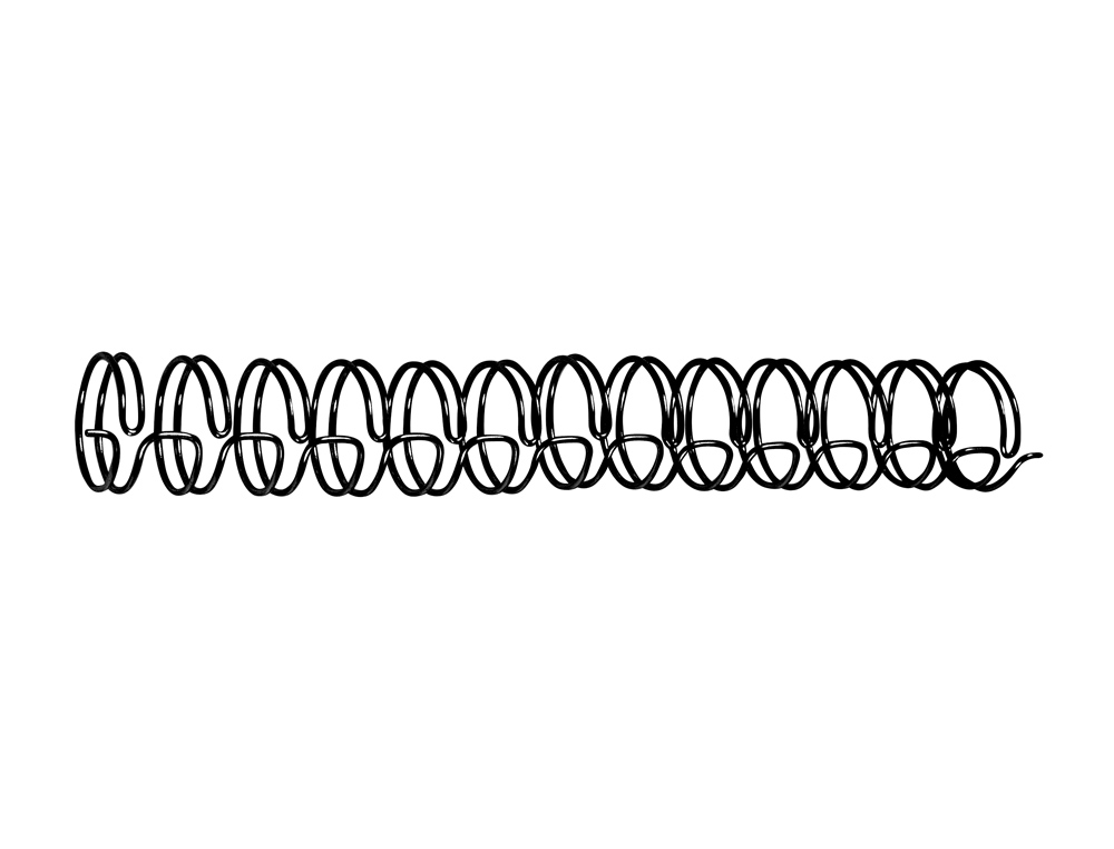 Espiral wire 3:1 12,7 mm n.8 negro capacidad 105 hojas caja de 100 unidades