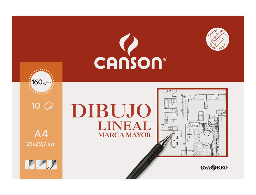 PAPEL ACUARELA BASIK CANSON DIN A4 370 GR PACK DE 6 HOJAS 24 X 32 CM