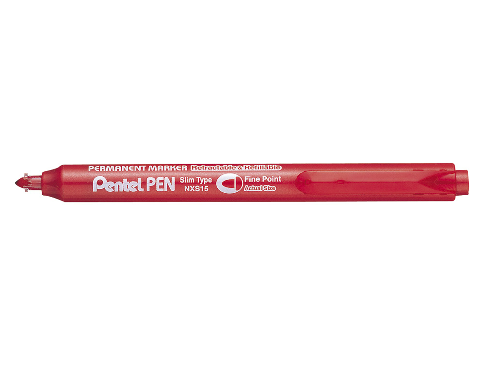 MARCADOR PENTEL NXS15 PERMANENTE RETRATIL 4,5 MM VERMELHO