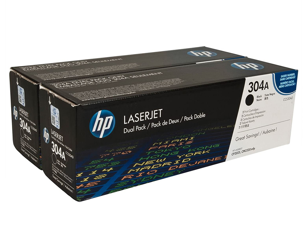 Toner hp laserjet color cp2025 negro 3.500 pag -pack 2-