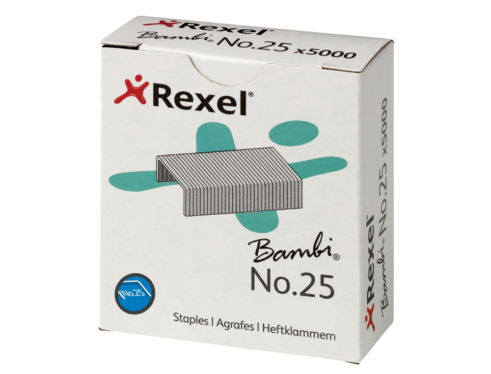 Grapas rexel nº25 21/4 caja de 1500 unidades