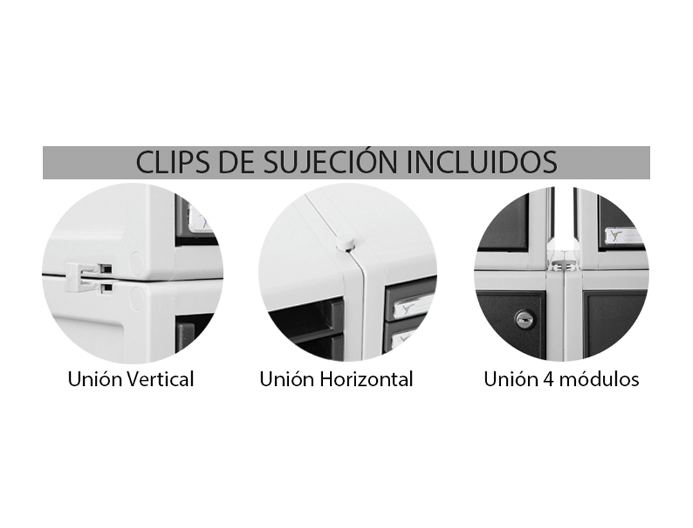 FICHERO CAJONES DE SOBREMESA 8211C 356X316X362 MM 11 CAJONES COLOR GRIS