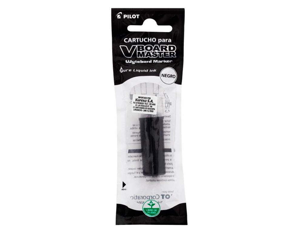 Recambio rotulador pilot v board master tinta liquida negro