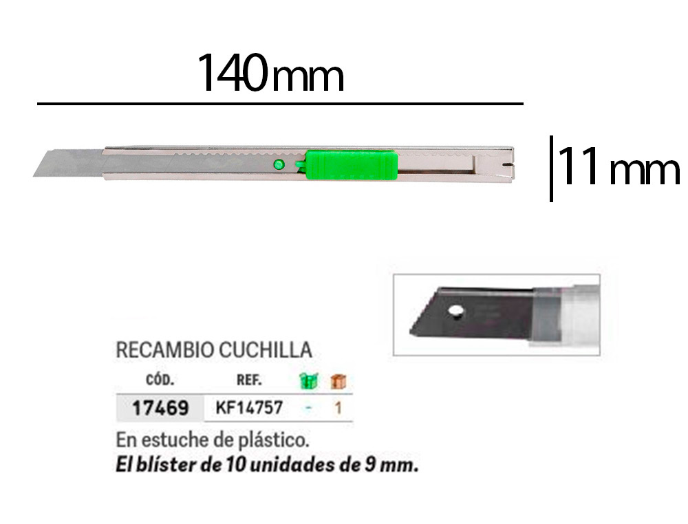 X-ATO Q-CONNECT ESTREITO METALICO LAMINA DE ACO 9 MM DE LARGURA COMPRIMENTO 140 MM BLISTER DE 1 UNIDADE