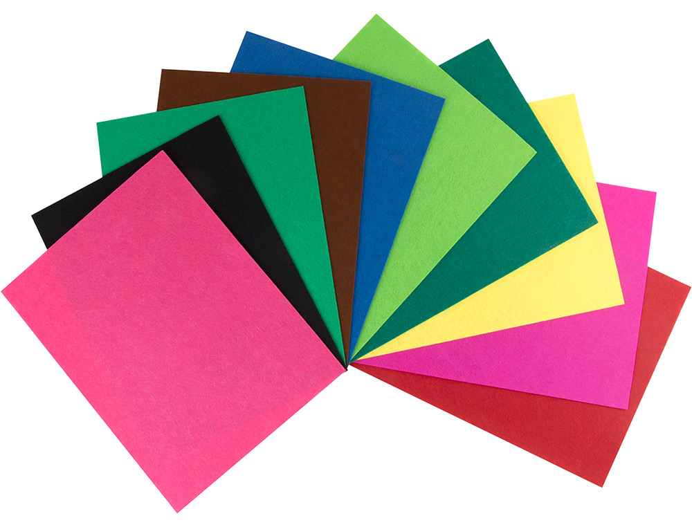 BLOCO TRABALHOS MANUAIS LIDERPAPEL FELTRO 210X297MM 10 F 180 GR CORES SORTIDAS