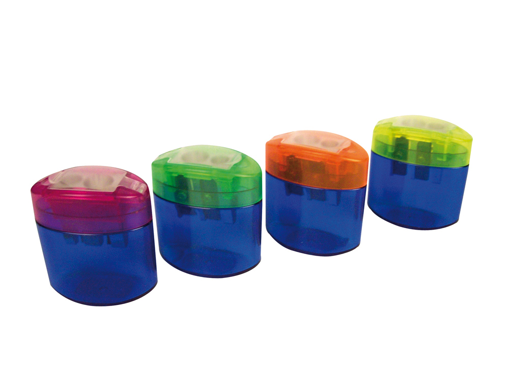 SACAPUNTAS M+R NEO LIGHT 2 USOS CON DEPOSITO -COLORES SURTIDOS