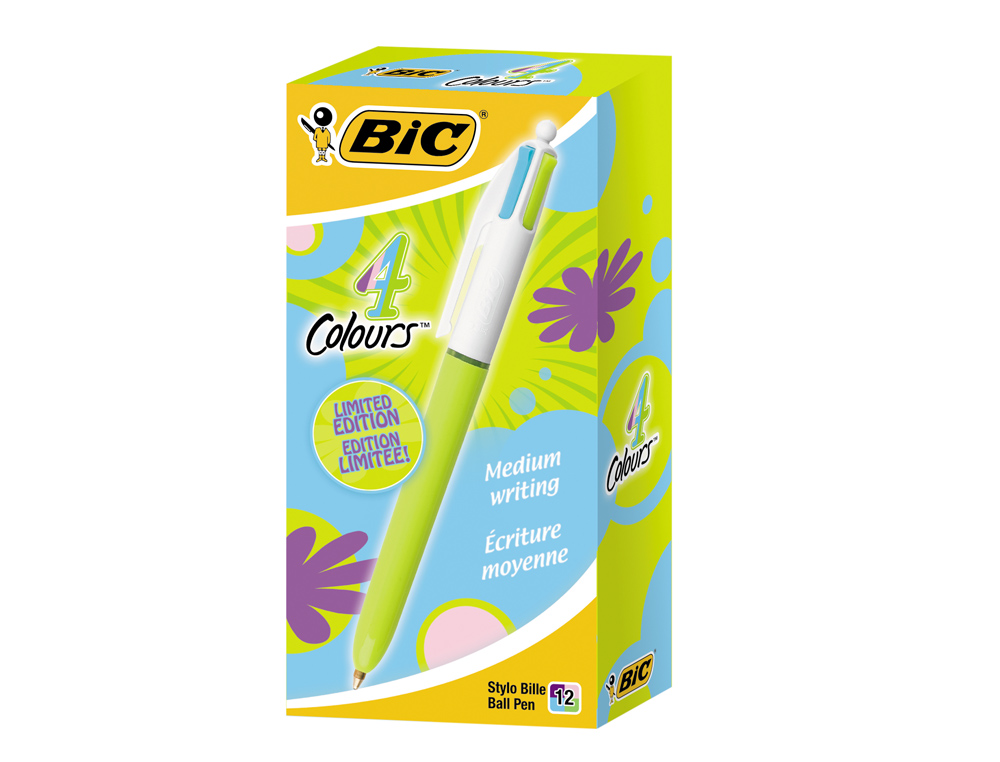 Boligrafo bic cuatro colores pastel edicion limitada