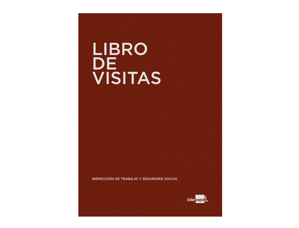 Libro liderpapel din a4 100 h registro de visitas de la inspeccion de trabajo