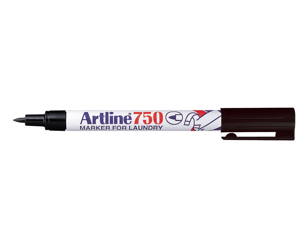 Rotulador artline marcador permanente lavable para textilek-750 negro punta redonda 0,7 mm en blister