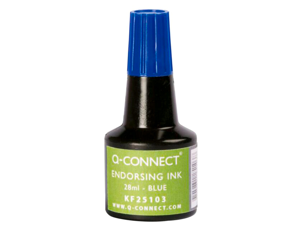 Tinta tampon q-connect azul bote 28 ml