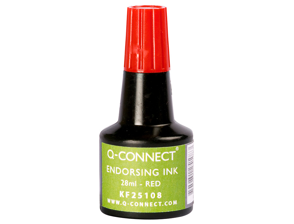 Tinta tampon q-connect rojo bote 28 ml