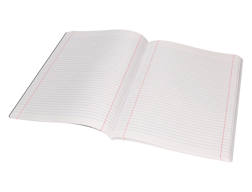 LIBRETA LIDERPAPEL TAPA NEGRA A4 80 HOJAS 60G/M2 HORIZONTAL CON DOBLE MARGEN