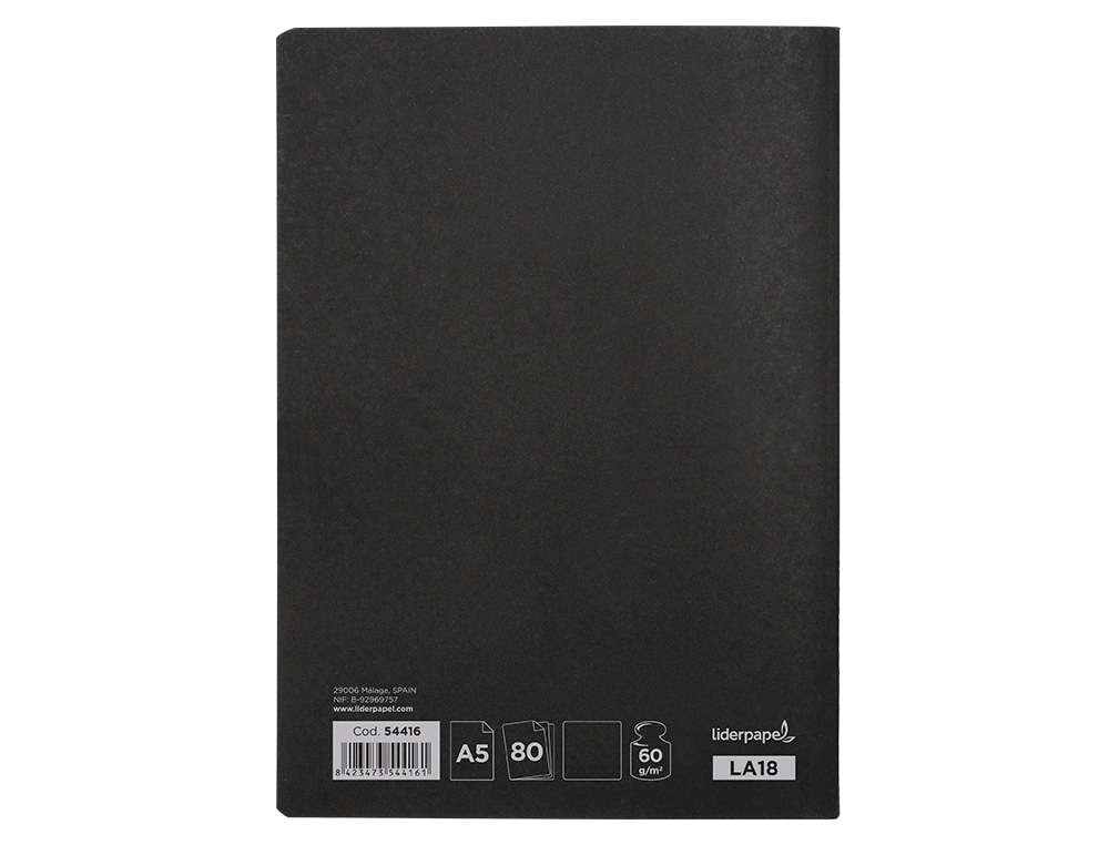 CADERNO AGRAFADO LIDERPAPEL CAPA PRETA DIN A5 80 F LISO 60GR