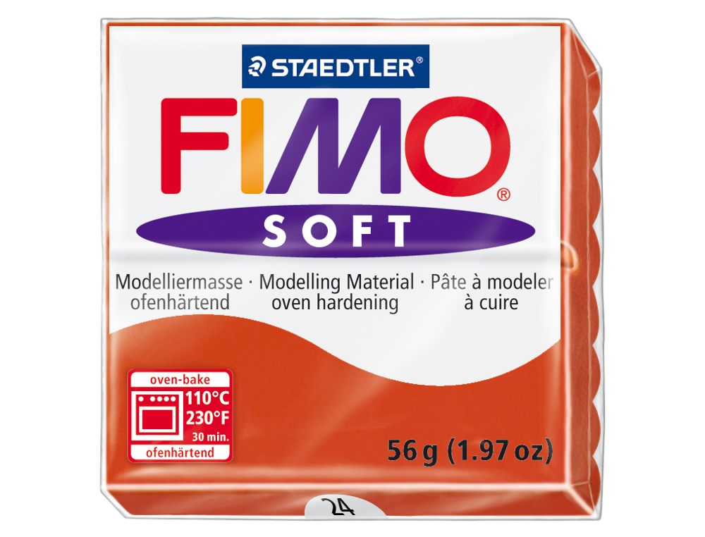 Pasta staedtler fimo soft 57 gr color rojo indian