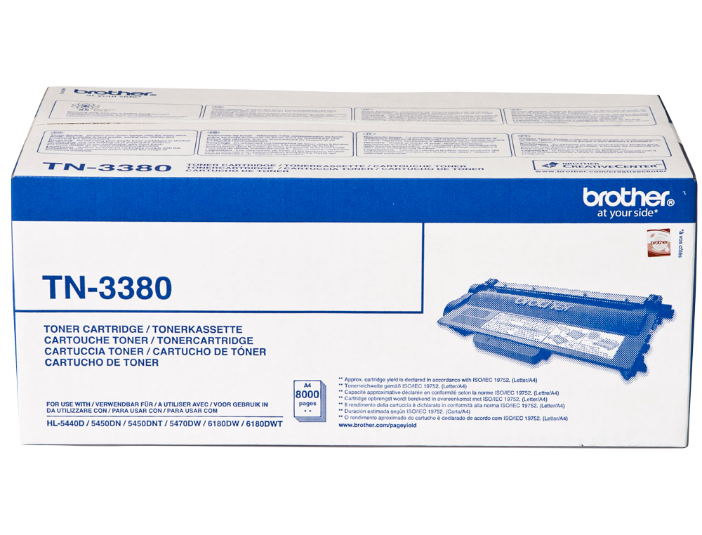 Toner brother tn-3380 para impresoras hl-5440d/5450dn/5470dw/6180dw 8000 pag