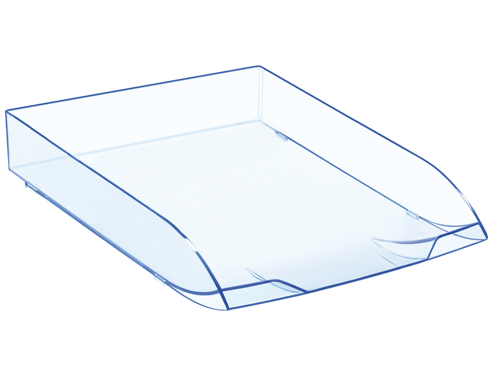 Bandeja sobremesa cep confort plastico transparente celeste 370x270x61 mm