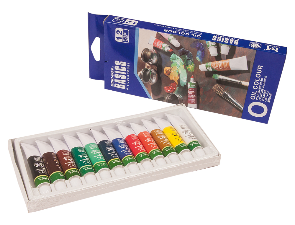 Pintura oleo artist caja carton de 12 colores surtidos tubo de 12 ml