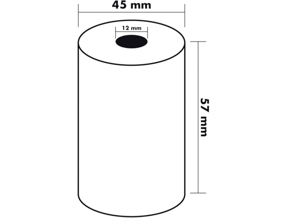 ROLO TERMICO PARA IMPRESSORA 57X45X11 MM 58 GR