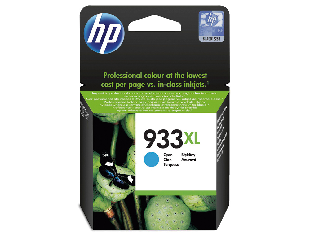 Ink-jet hp 933xl cian cn054ae officejet 6100/6600/6700 premium capacidad 825 pag