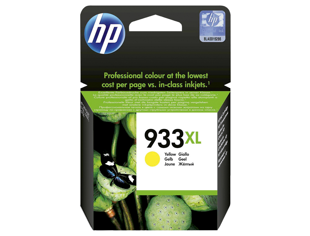 Ink-jet hp 933xl amarillo cn056ae officejet 6100/6600/6700 premium capacidad 825 pag