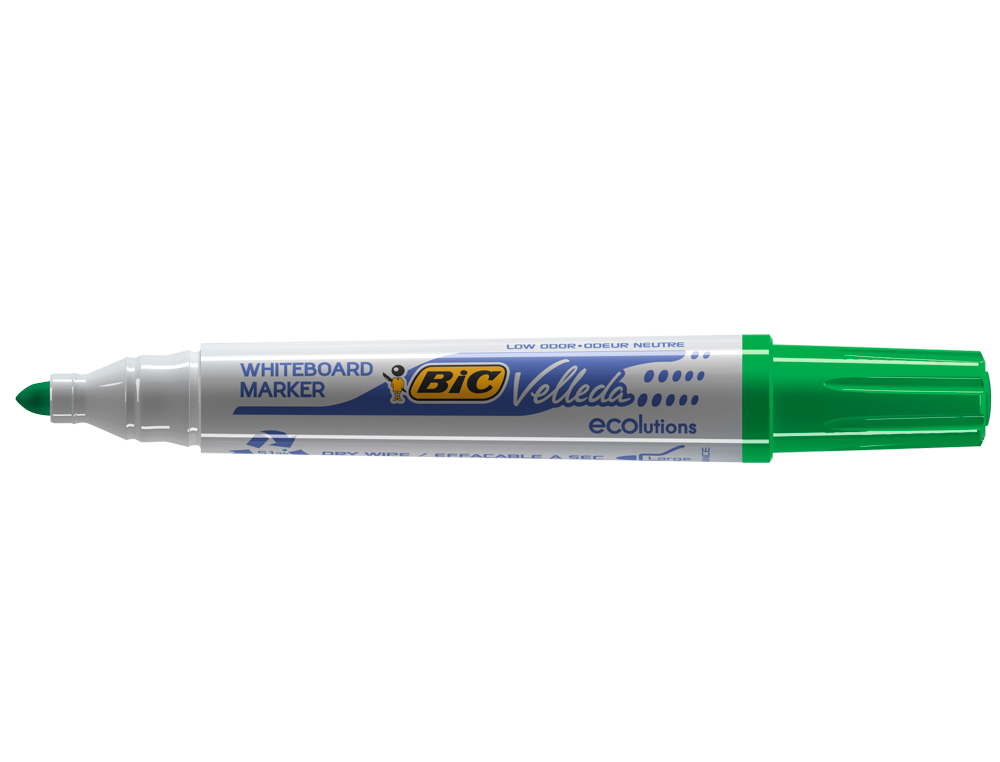 Rotulador bic velleda para pizarra verde punta redonda 1,3 mm