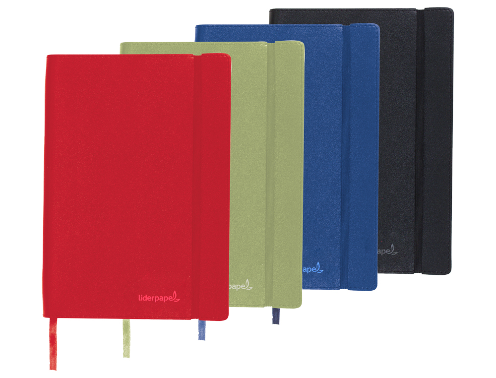 Libreta liderpapel simil piel a5 120 hojas 70g/m2 liso colores surtidos