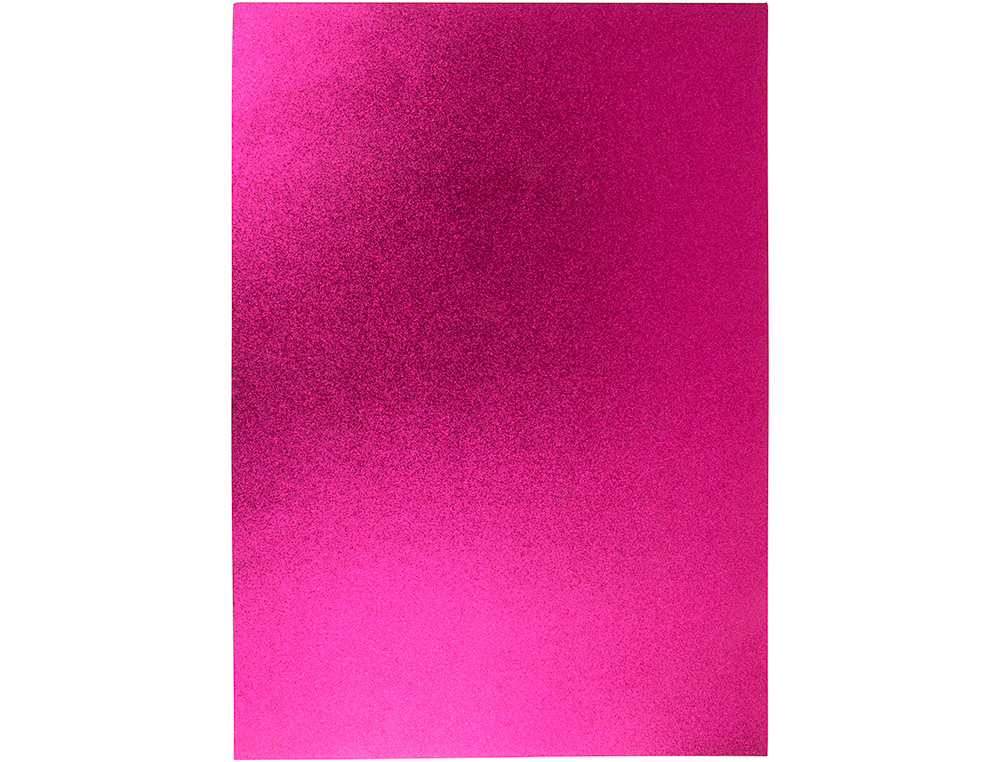 Goma eva con purpurina liderpapel 50x70cm 60g/m2 espesor 2mm rosa